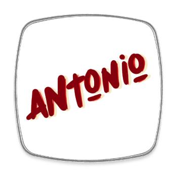 Antonio - Square fridge magnet - white - Front