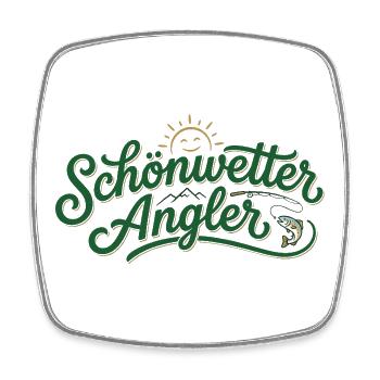 Schönwetter Angler - Viereckiger Kühlschrankmagnet - Weiß - Vorne