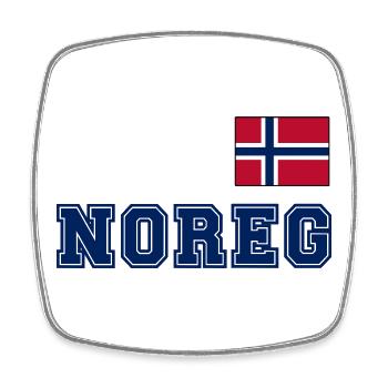 NORWAY - NOREG jersey look - flag on the chest - Square fridge magnet - white - Front