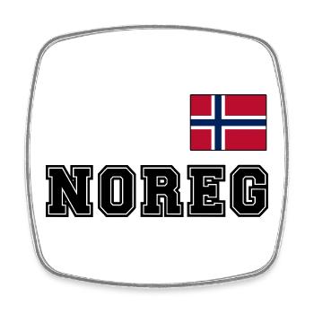 NORWEGN - NOREG Trikot Look - Flagge auf der Brust - Viereckiger Kühlschrankmagnet - Weiß - Vorne
