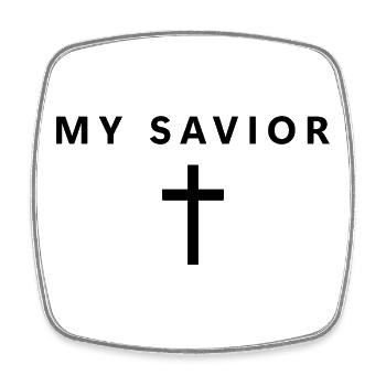 My Savior Minimalist Faith Jesus Cooler - Square fridge magnet - white - Front