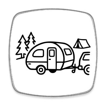 Caravan Camping Camper Motorhome Holiday - Square fridge magnet - white - Front