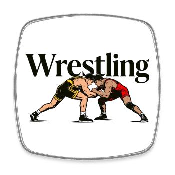 Wrestling - Square fridge magnet - white - Front