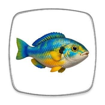 Amateur d’aquariums de poissons colorés - Magnet carré - blanc - Devant