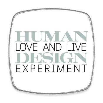 HUMAN DESIGN Experiment leben - Viereckiger Kühlschrankmagnet - Weiß - Vorne