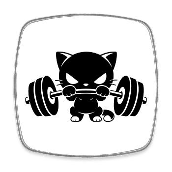 Motif de la musculation de chat fort - Magnet carré - blanc - Devant