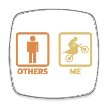 Motocross Stick Figure - Square fridge magnet - white - Front