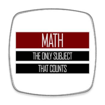 Math The Only Subject That Counts Nerd Mathe Logo - Viereckiger Kühlschrankmagnet - Weiß - Vorne