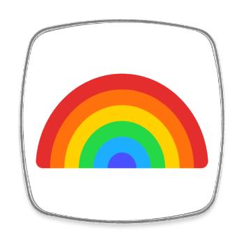 Retro Rainbow Arc - Viereckiger Kühlschrankmagnet - Weiß - Vorne