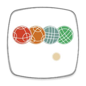 Boccia and Petanque Graphic Boccia Balls - Square fridge magnet - white - Front