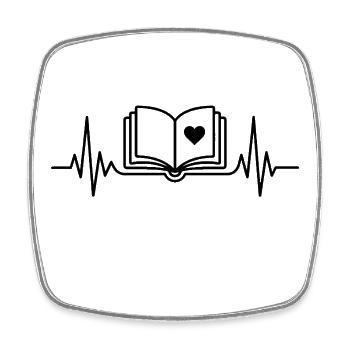 Heartbeat Book Reader - Book Heartbeat - Magnet carré - blanc - Devant