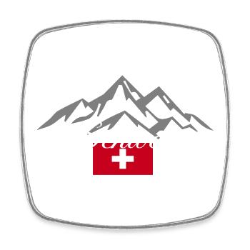 Switzerland Hiking Mountains - Square fridge magnet - white - Front