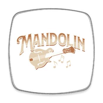 Mandolin Bluegrass Country Folk Music Notes - Square fridge magnet - white - Front