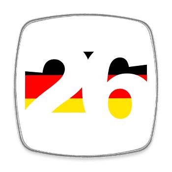 WM26 EN - Square fridge magnet - white - Front