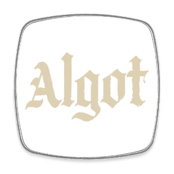 Algot Gothic Logo Druck - Viereckiger Kühlschrankmagnet - Weiß - Vorne