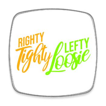 Logo DIY Drôle à droite Tighty Tighty Lefty - Magnet carré - blanc - Devant