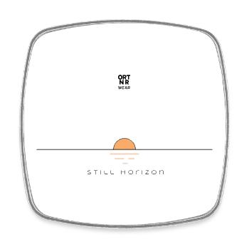 Still Horizon schwarz - Viereckiger Kühlschrankmagnet - Weiß - Vorne