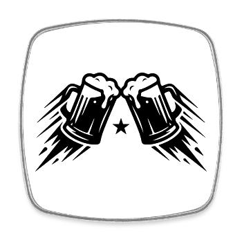 Bier Anstoßen Weizenbier - Viereckiger Kühlschrankmagnet - Weiß - Vorne