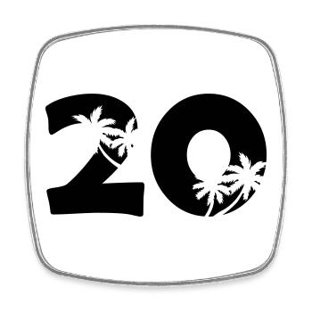 20 - Square fridge magnet - white - Front