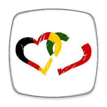 Italien Deutschland Liebe - Viereckiger Kühlschrankmagnet - Weiß - Vorne