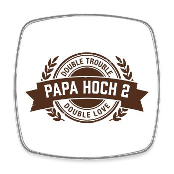 Papa Hoch 2 Zwillinge Zweifacher Vater Geschenk - Viereckiger Kühlschrankmagnet - Weiß - Vorne