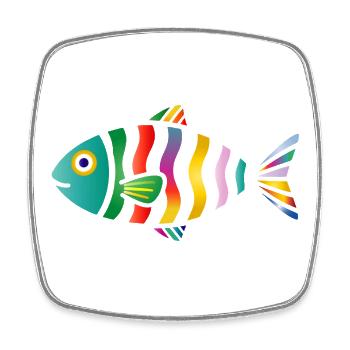 Colorful Fish | Colourful sea motif - Square fridge magnet - white - Front
