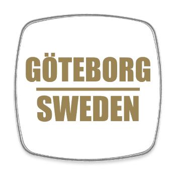 Göteborg Schweden Typografischer Aufbau - Viereckiger Kühlschrankmagnet - Weiß - Vorne
