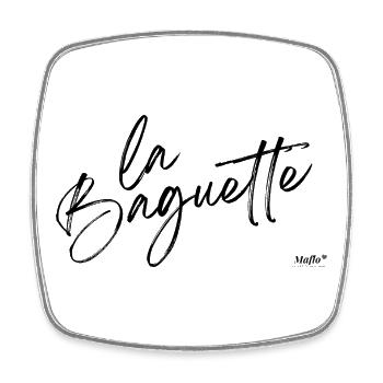 La Baguette - Viereckiger Kühlschrankmagnet - Weiß - Vorne