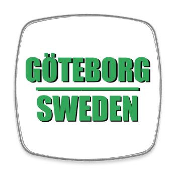 Gothenburg, Sweden, Typographic Power - Square fridge magnet - white - Front