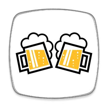 2 Bayrische Bierkrüge Prosten (Bier Maßkrüge / 2C) - Viereckiger Kühlschrankmagnet - Weiß - Vorne