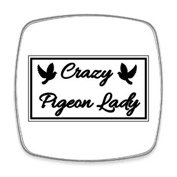 La dame pigeon folle - Magnet carré - blanc - Devant