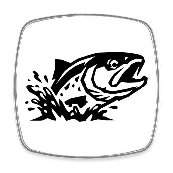 Poisson sauteur Pêche Pêche Poisson prédateur - Magnet carré - blanc - Devant