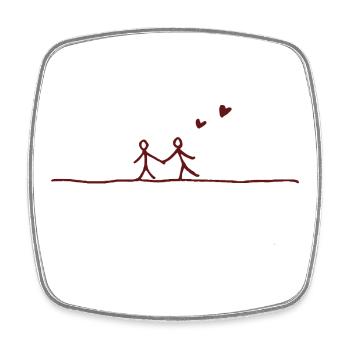 Couple amoureux - Magnet carré - blanc - Devant