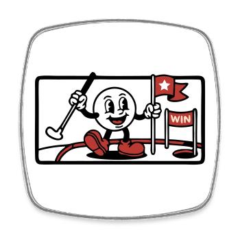 Minigolf Retro Cartoon Golfball JGA Team - Viereckiger Kühlschrankmagnet - Weiß - Vorne