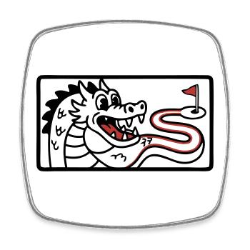 Minigolf Retro Cartoon Golfball JGA Team - Viereckiger Kühlschrankmagnet - Weiß - Vorne