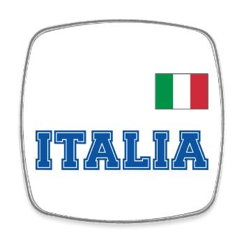 Italien Trikot Look - ITALIA mit Flagge Fahne - Viereckiger Kühlschrankmagnet - Weiß - Vorne
