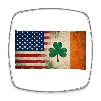 USA Ireland Flag Friendship Grunge - Square fridge magnet - white - Front