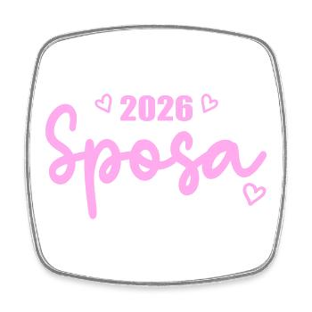 Matrimonio Italia - Sposa 2026 - Viereckiger Kühlschrankmagnet - Weiß - Vorne