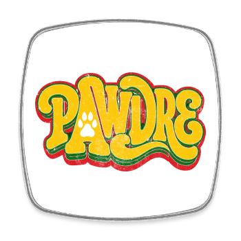 Style reggae PawDre avec logo Paw - Magnet carré - blanc - Devant