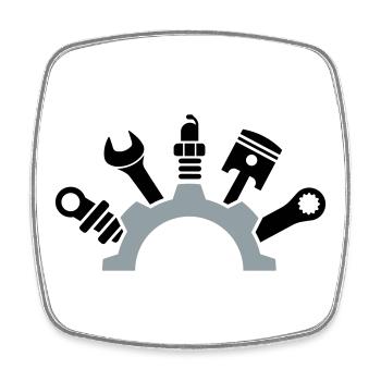 KFZ Mechaniker Werkzeug Logo - Viereckiger Kühlschrankmagnet - Weiß - Vorne