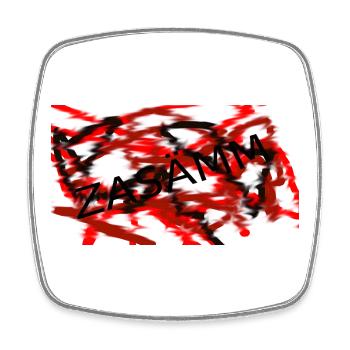 Red Chaos Fragment - Square fridge magnet - white - Front