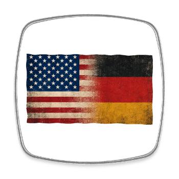 Allemagne USA Drapeau des racines d’amitié - Magnet carré - blanc - Devant