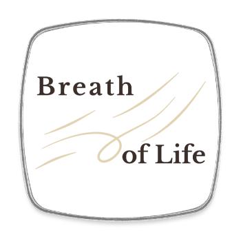 Breath of Life Christian Design – Gen 2:7 - Square fridge magnet - white - Front
