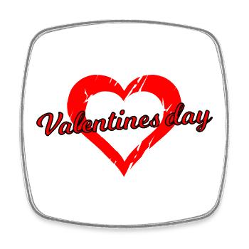 Valentinstag Herzschrift Design - Viereckiger Kühlschrankmagnet - Weiß - Vorne