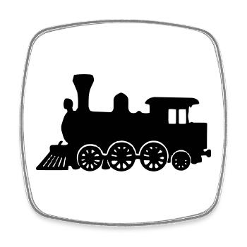 Train Locomotive - Magnet carré - blanc - Devant