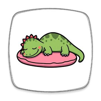 Esthétique du dinosaure dodu et douillet du soir - Magnet carré - blanc - Devant