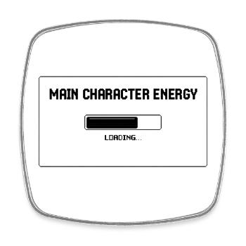 Personnage principal chargé de chemise – Mème - Magnet carré - blanc - Devant