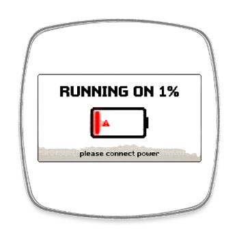 Running on 1% Shirt – Funny Battery - Square fridge magnet - white - Front