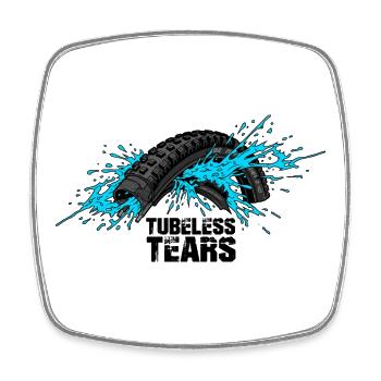 Éclaboussures de pneus tubeless - Magnet carré - blanc - Devant