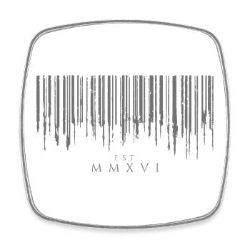 Barcode Tropfen Gray Est. MMXVI - Viereckiger Kühlschrankmagnet - Weiß - Vorne